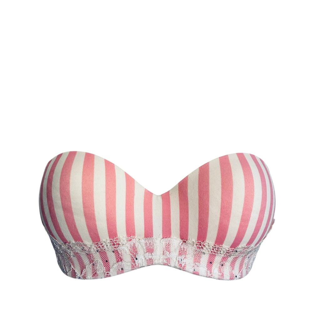Victoria's Secret Bra Multiway Strapless Signature Print Striped 34B